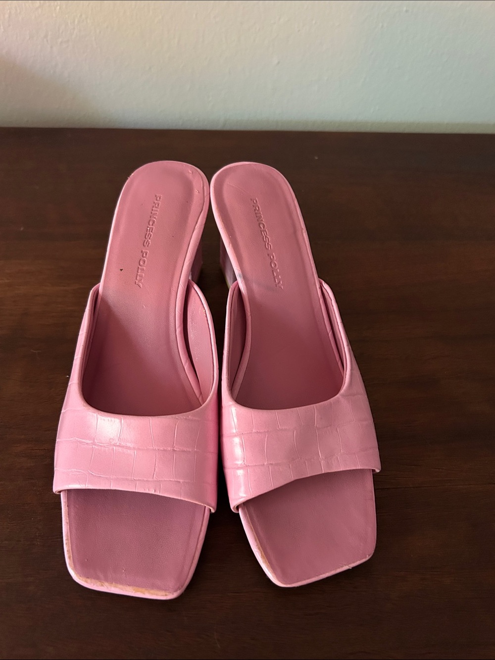 Princess Polly Pink Textured Heels